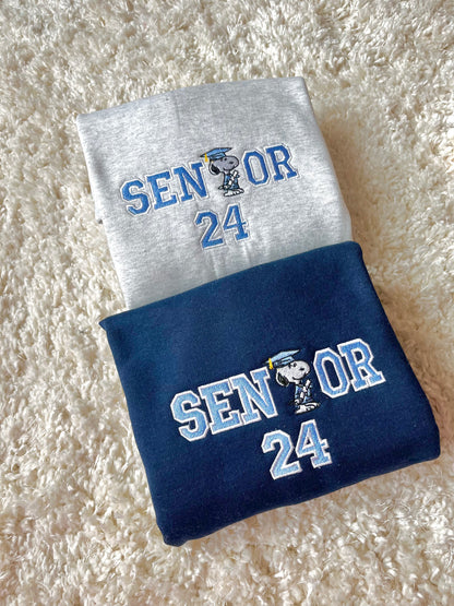 Senior Diploma Noopie-White Dog Sweatshirt