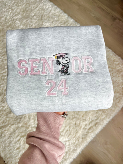 Senior Diploma Noopie-White Dog Sweatshirt