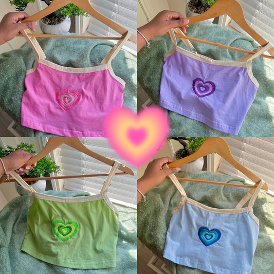 Aura Hearts Crop Baby Tank