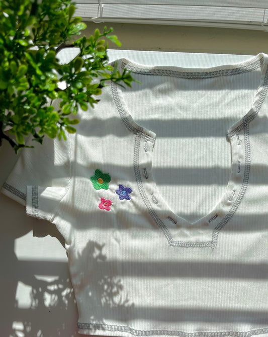 Pastel Flowers Baby Tee