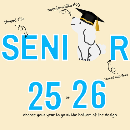 Senior Diploma Noopie-White Dog Sweatshirt