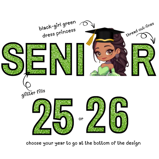 Senior Green-Dress Princess Sweatshirt