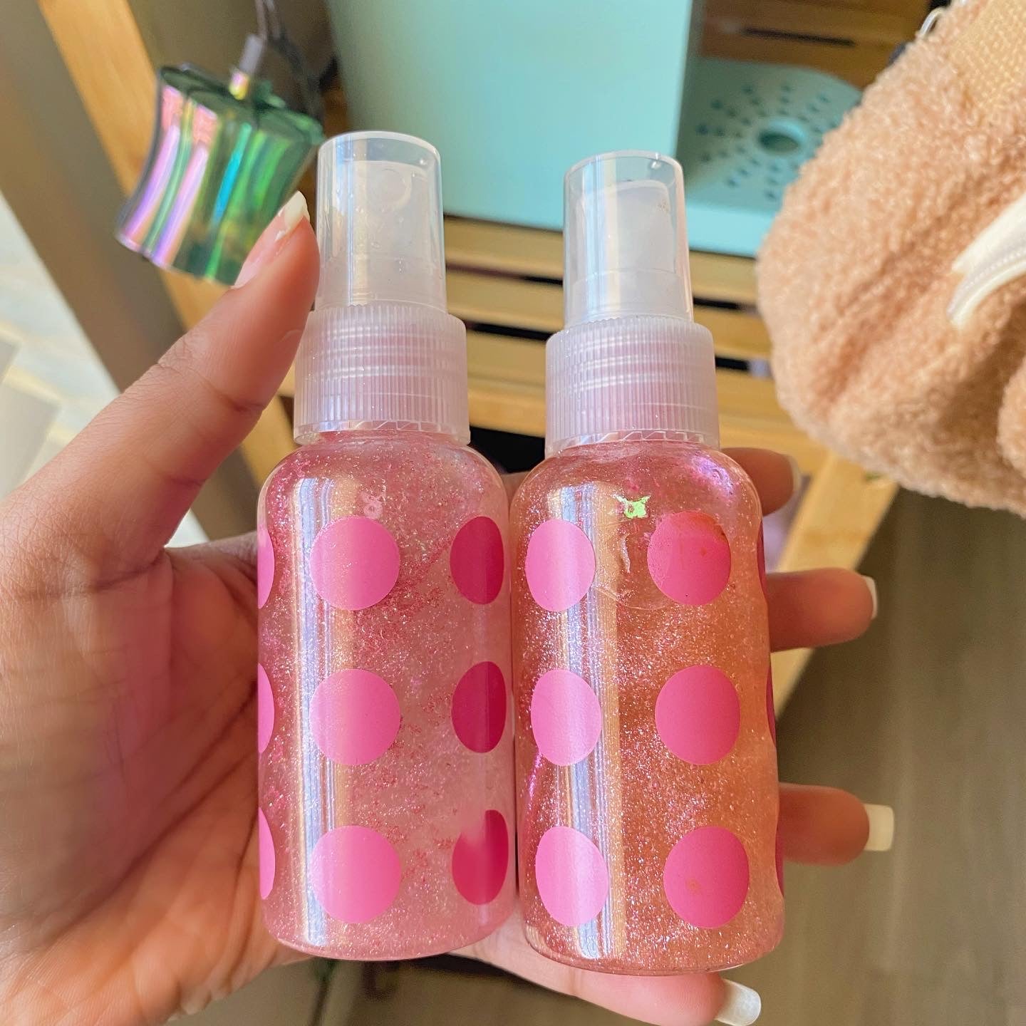 Pokadot Pink Raspberry Body Shimmer Spray